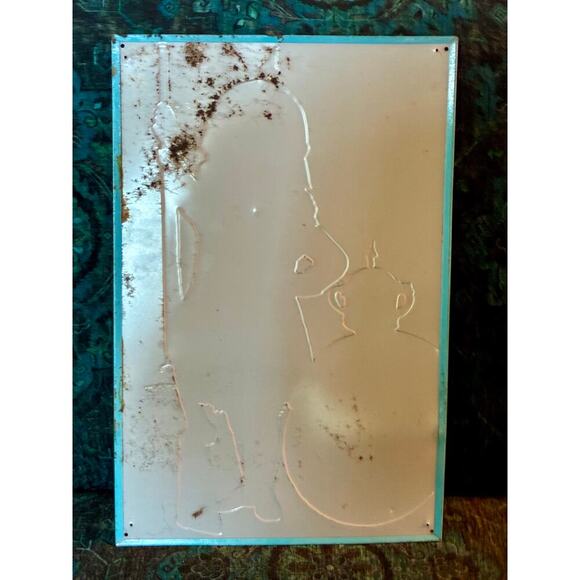 🧵 Vintage J&P Coats Tin Sign – “The Champion” Rifle Girl – Thread Ad Decor - Picture 3 of 3